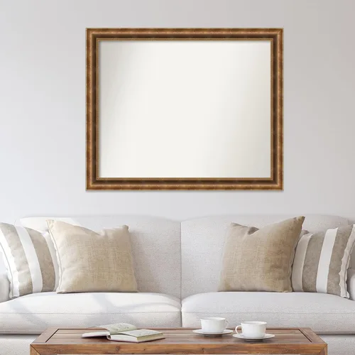 Vista 57 de Amanti Art Espejo de pared personalizado no biselado (25 x 25 pulgadas), marco de bronce acentuado, varios tamaños personalizados, espejo de baño