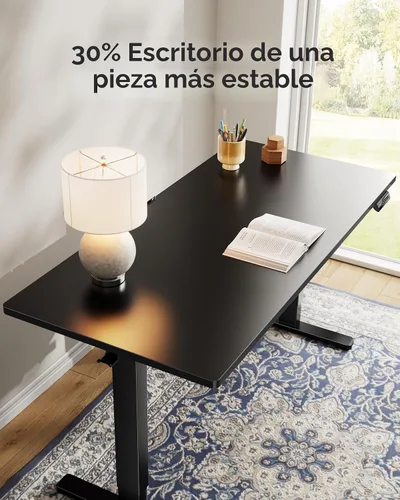 Vista 4 de HUANUO Escritorio Eléctrico de Pie, Superficie de Escritorio de Una Sola Pieza de 40" x 24", Escritorio de Computadora de Altura Ajustable, 4 Negro