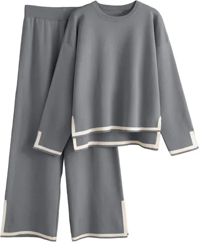 Vista 12 de Tanming - Conjunto de 2 piezas para mujer, suéter de descanso Albaricoque