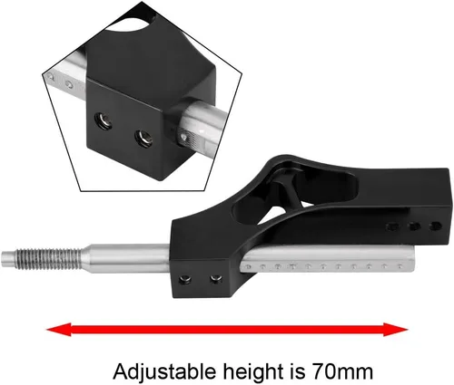 Vista 4 de Fydun Extensión de palanca de altura ajustable de acero inoxidable para automóvil para perilla de cambio manual (negro)