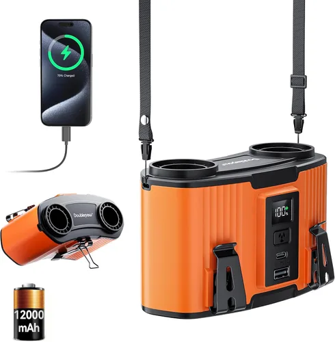 Vista 17 de Astaowl ventilador de cintura personal de 12000 mAh, clip recargable USB para la cintura para trabajar, 10 velocidades y 23H de enfriamiento