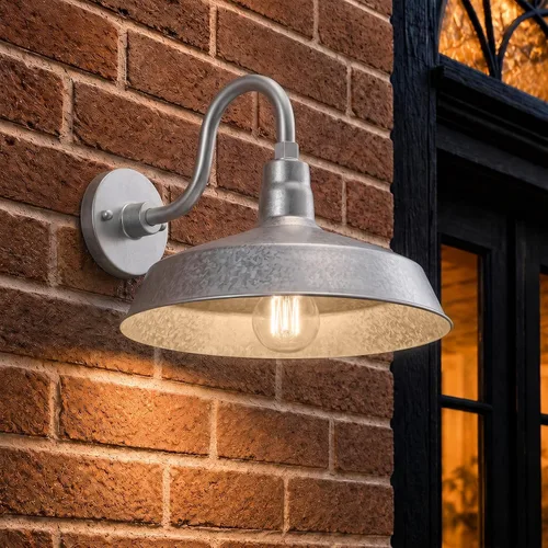 Vista 2 de 17 pulgadas. RLM Warehouse - Pantalla con brazo de cuello de cisne y bombilla Led A19 5000K de 9W