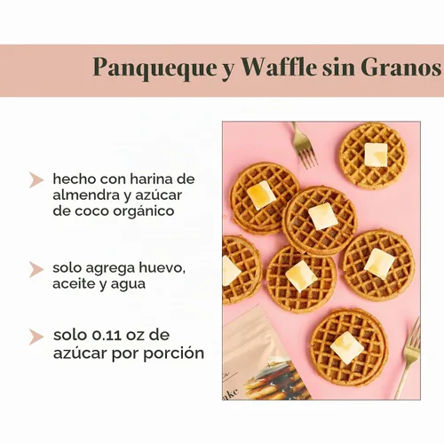Vista 5 de Stellar Eats Mezcla de panqueques y waffles sin cereales Sin gluten, sin lácteos, a base de plantas, apta para paleo Endulzada con azúcar