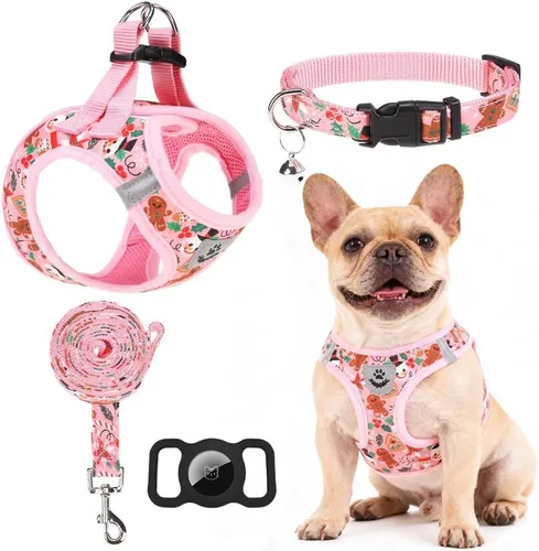 Vista 29 de Arnés para cachorros de otoño de Acción de Gracias - Collar y correa para perro - Arnés de chaleco para perros pequeños de malla suave acolchada