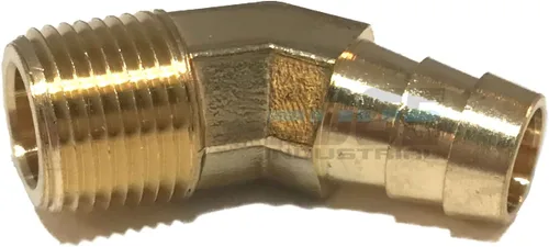 Vista 5 de Manguera de 1/2" ID a 3/8" macho NPT MNPT 45 grados latón codo montaje combustible/aire/agua/aceite/gas/WOG (cantidad 10)