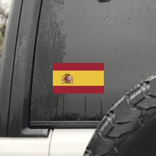 Vista 6 de Paquete de 2 calcomanías de bandera de España 5 x 3 pulgadas Vinilo de alta calidad PD538