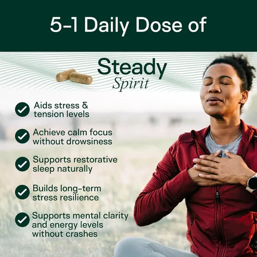 Vista 2 de Adapt Naturals - Suplemento de apoyo para el estrés, la ansiedad y el estado de ánimo para mujeres y hombres con Ashwagandha, L-teanina, albahaca