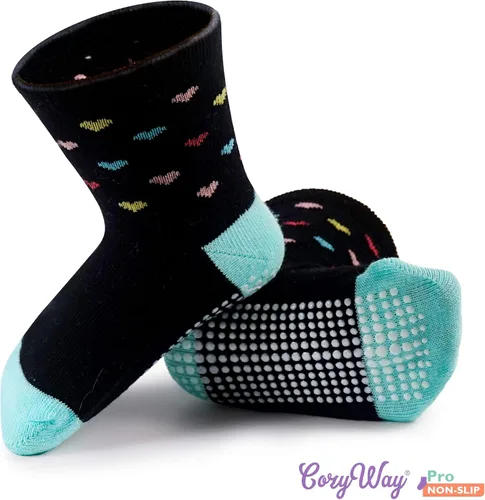 Vista 6 de CozyWay Non Slip Toddler Socks 612 Pairs with Grip for Boys Girls Baby Infants Kids Anti Skid Cotton Crew Socks 1-9 Years