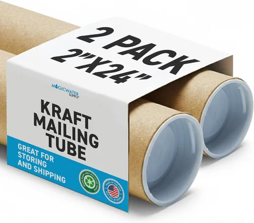 Vista 9 de MagicWater Supply Tubo de correo – 2 pulgadas x 24 pulgadas – Kraft – 1 paquete – para envío y almacenamiento de carteles, artes, manualidades
