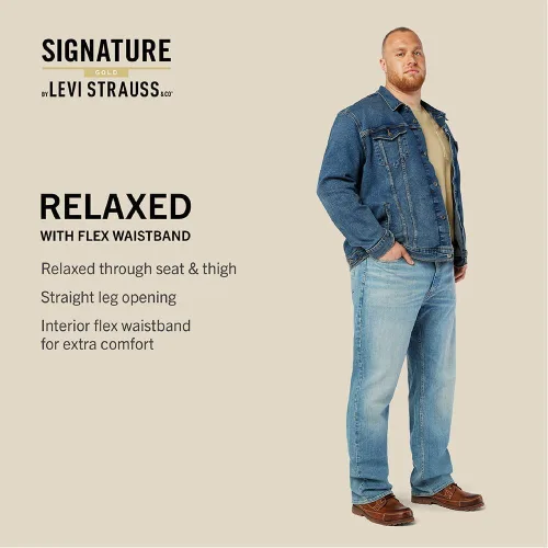 Vista 4 de Signature by Levi Strauss & Co. Gold Jeans Flex de ajuste relajado para hombre