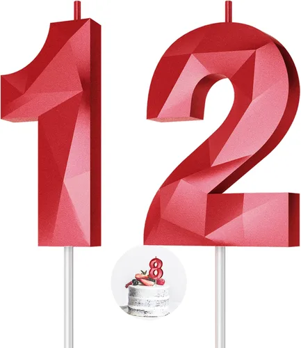 Vista 122 de Velas de cumpleaños con números (0 velas negras), forma de diamante 3D, decoración de pastel de feliz cumpleaños para niños y hombres, cumpleaños