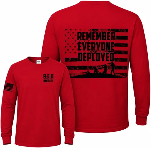 Vista 12 de RED Friday US Military Shirt Remember Everyone Deployed Flag American Pride Camiseta para hombres y mujeres
