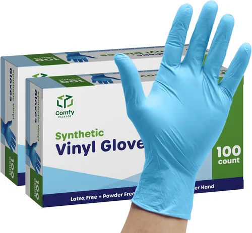 Vista 9 de Comfy Package Guantes de plástico desechables de mezcla de vinilo sintético no estériles, sin polvo ni látex