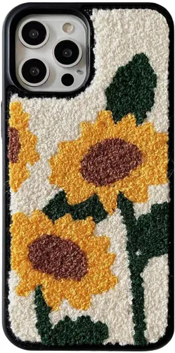 Vista 14 de Funda con diseño de flores retro, bonita funda negra floral para iPhone 13, fabulosa funda de protección femenina peluda para iPhone 13
