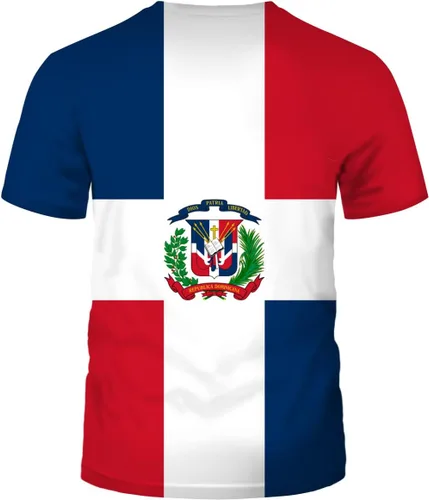 Vista 2 de Lurhonp Camiseta de manga corta con bandera de República Dominicana