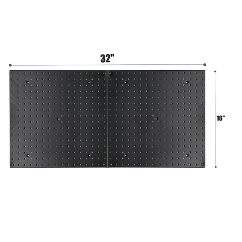 Vista 3 de Pegboard Smith Paneles Organizadores de Pared de Tablero Perforado de 16x16 pulgadas para Almacenamiento de Herramientas, Organización de Gris