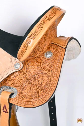 Vista 7 de HILASON Sillín Western Horse American Leather Barrel Flex Tree Trail para caballos
