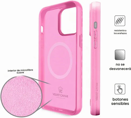 Vista 6 de VELVET CAVIAR Funda para iPhone 15, compatible con MagSafe, probada contra caídas de 10 pies, fundas protectoras de diseño, leopardo color rosa