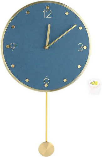 Vista 8 de Reloj de pared de péndulo moderno, reloj de pared grande para sala de estar, funciona con pilas, reloj de pared de péndulo silencioso para el hogar