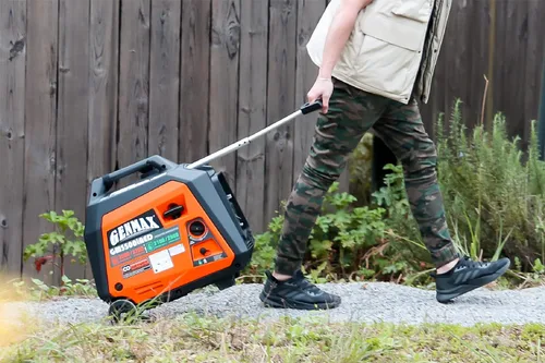 Vista 6 de GENMAX Generador inversor portátil, 3500 W súper silencioso con motor a gas o propano con capacidad paralela, arranque remoto/eléctrico, ideal