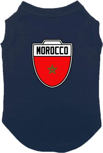 Vista 8 de Camiseta de fútbol de Marruecos - Camiseta para perro de fútbol americano (negro, talla XS)