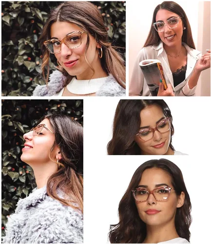 Vista 4 de FEISEDY Gafas de ojo de gato Marco Lentes transparentes Gafas Mujeres B2440