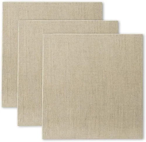 Vista 10 de Senso - Paneles de lino imprimados transparentes - 3x3 - Juego de 3 paneles para pintar con óleos, acrílicos, pasteles y más