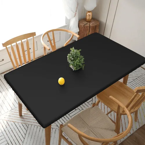 Vista 20 de Mantel rectangular, cubierta de borde elástico ajustable, manteles de decoración del hogar, cubiertas de derrames para comedor de interior, fiestas