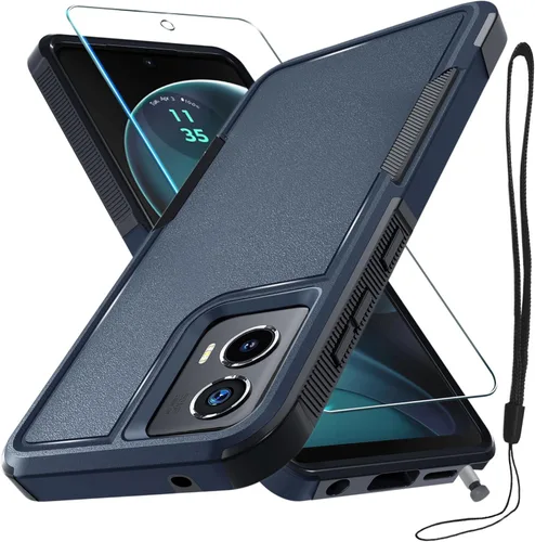 Vista 28 de Funda compatible con Moto G 5G 2024, cuerpo completo, resistente, resistente, a prueba de golpes, con correa de cordón, protector de pantalla