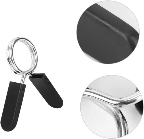 Vista 4 de DECHOUS 4 abrazaderas ajustables para barra de levantamiento de pesas, collares de bloqueo de barra, collar de resorte para levantamiento de pesas
