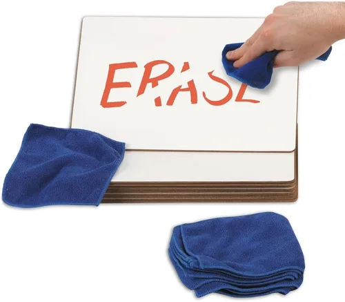 Vista 2 de EAI Education Pizarras de borrado en seco con rejilla de centímetro: kit de doble cara de 9 "x 12" - Paquete de 10