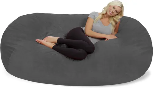 Vista 31 de Chill Sack Funda para Silla Puf, 6 pies, Microgamuza - Chocolate Microsuede - Chocolate - Solo funda