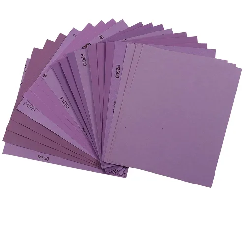 Vista 12 de Papel de lija de grano 60, hojas de lija en seco y húmedo de 9 x 11 pulgadas, papel de lija abrasivo avanzado de alúmina blanca fundida para acabado