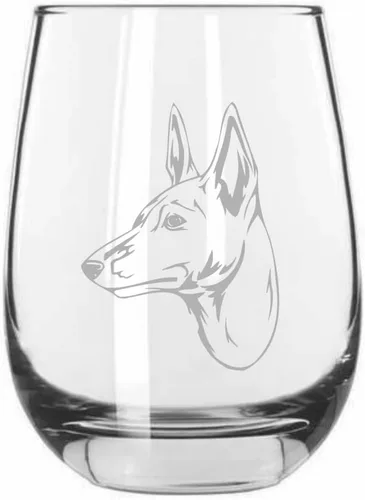 Vista 464 de Shar Pei (chino) - Vaso de vino sin tallo grabado para perro, 15.25 onzas