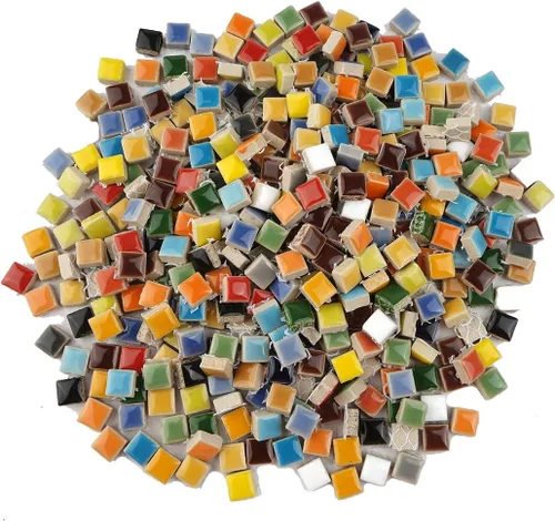 Vista 11 de Lanyani Paquete de Gran Valor de 2.2 Libras de Azulejos de Mosaico de Vidrio a Granel para Manualidades de Bricolaje, Varias Piezas de Azulejos