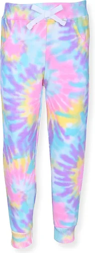Vista 3 de Nickelodeon Jojo Siwa - Conjunto de sudadera con capucha y lazo para niñas pequeñas y niños pequeños, multicolor, Teñido anudado