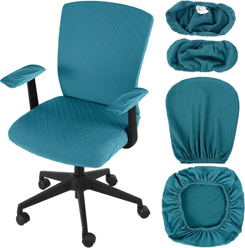 Vista 9 de Tallew Juego de 4 Fundas para Silla de Oficina, Fundas Universales Elásticas para Computadora, Fundas Estiras para Asiento de Silla, Fundas