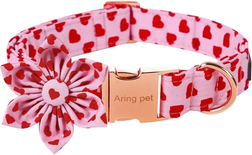 Vista 27 de ARING PET Collar de perro con corbatín, collares de terciopelo para perros con corbatín extraíble, collar de lazo ajustable para perros hembras
