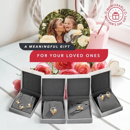 Vista 7 de Leafael Juego de collar de corazón infinito, aretes de tuerca, pulsera y anillo, piedra curativa para joyas de cristal de poder, regalos en tono