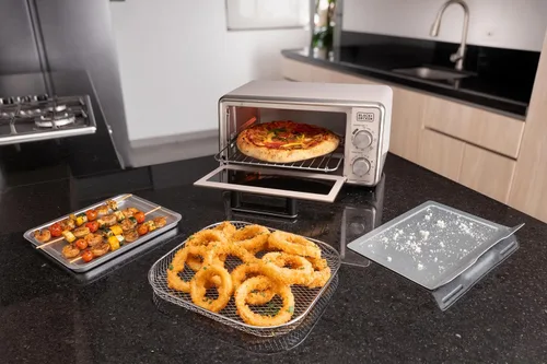 Vista 11 de BLACK+DECKER Crisp N Bake™ PRO - Horno tostador digital de 4 rebanadas, 5 funciones de cocción, horno de encimera de convección, se adapta a pizza