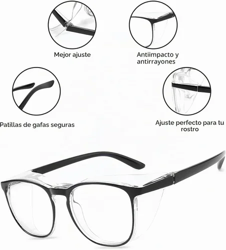 Vista 4 de Elegantes gafas de seguridad para mujeres y niñas, gafas anti-vaho, gafas protectoras, gafas transparentes