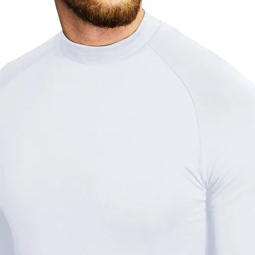 Vista 5 de elselect Camisas de cuello alto para hombre, estilo casual, ajustadas, básicas, ligeras, suéter