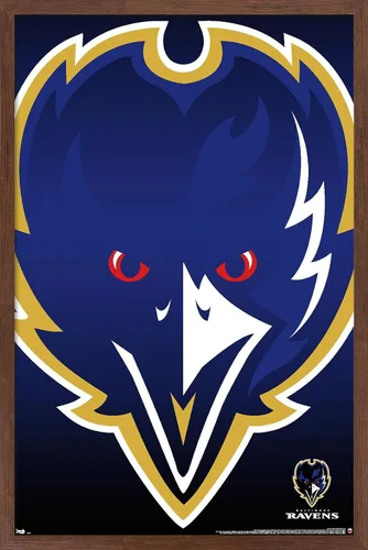 Vista 7 de Trends International NFL Baltimore Ravens - Póster de pared con logotipo 14, 22.375 x 34 pulgadas, versión premium sin marco