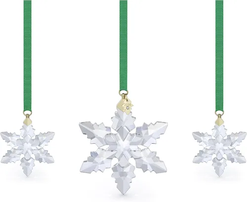 Vista 11 de Swarovski Juego de Adornos de Copo de Nieve de Edición Anual, Cristales Blancos, Parte de la Colección de Edición Anual