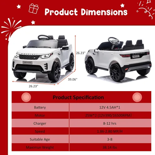 Vista 6 de Takywep Coche de paseo para niños, estilo Land Rover con licencia
