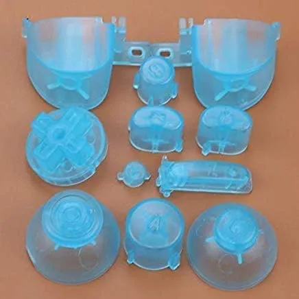 Vista 2 de Botones completos ABXYZ 11 en 1 con tapa para palanca, botón Dpad para Nintedno Gamecube NGC Constroller (J-Clear Sky Blue)