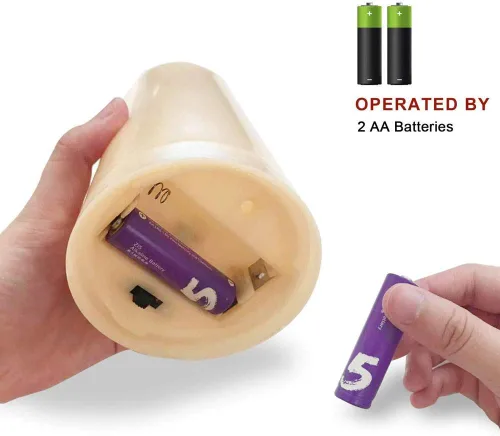 Vista 3 de Velas LED parpadeantes sin llama, juego de 6 velas (6 pulgadas de alto x 3 pulgadas), velas impermeables sin llama, plástico de resina, uso