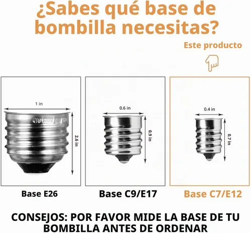 Vista 8 de Brightown Bombillas de repuesto G40, bombilla de globo transparente de 5 W que se adapta a enchufes de base de tornillo de candelabro E12 C7