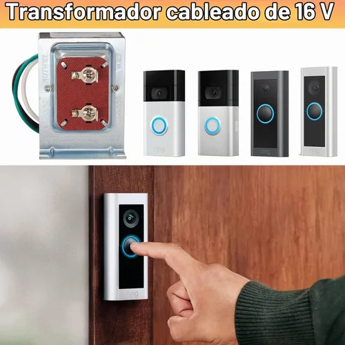Vista 2 de Transformador de Timbre para Ring Video Doorbell, 16v 30va Transformador de Timbre Cableado Fuente de Alimentación, Compatible con Ring, Nest Hello