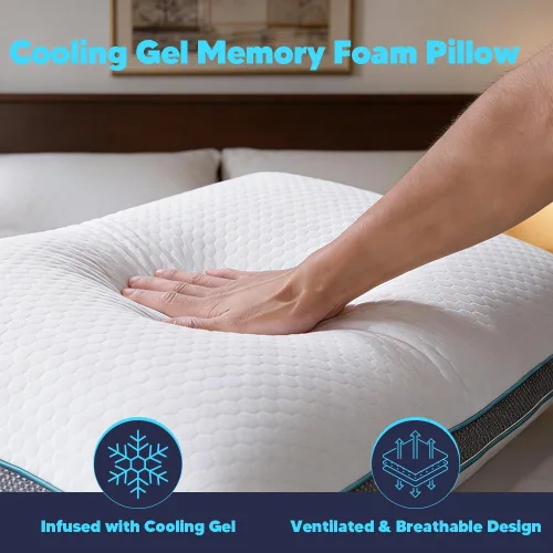 Vista 5 de Almohadas de espuma viscoelástica, almohada para dormir de lado Blanco